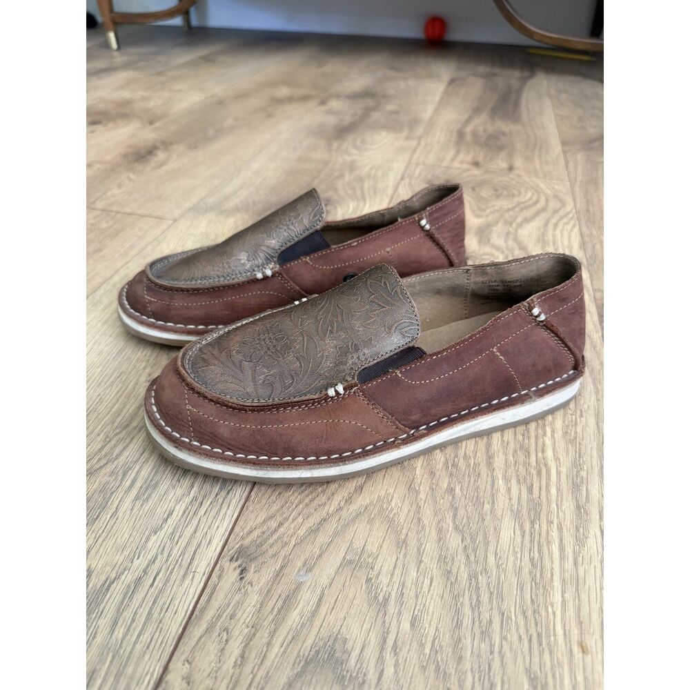 RANK 45 7.5 Amberlin Textured western leather loafer slip on tooled shoe western